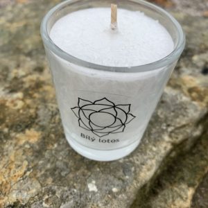 Čakrová svíce mini Bílý lotos-Energy Příbram